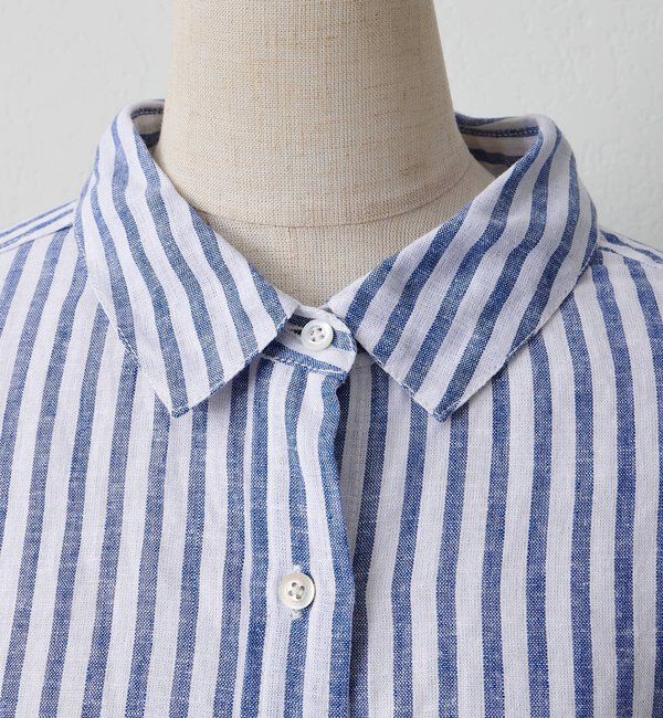  「麻レーヨンストライプシャツ」|シャツ・ブラウス|