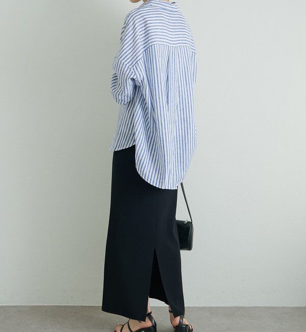  「麻レーヨンストライプシャツ」|シャツ・ブラウス|