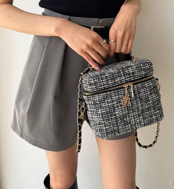  「チャーム付きキルティングバニティバッグ」|ショルダー・メッセンジャー|