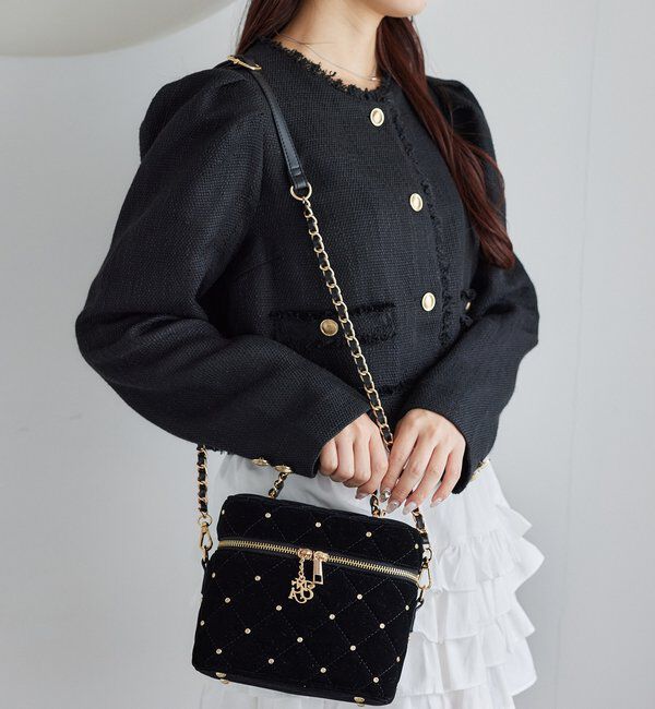  「チャーム付きキルティングバニティバッグ」|ショルダー・メッセンジャー|