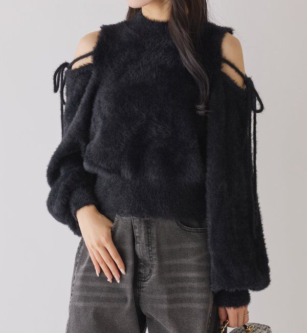  「2way肩あきシャギーニット」|ニット・セーター|