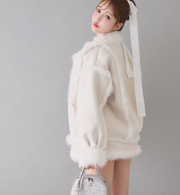  「フェイクムートンロングジャケット」|ダウンベスト・ベスト|