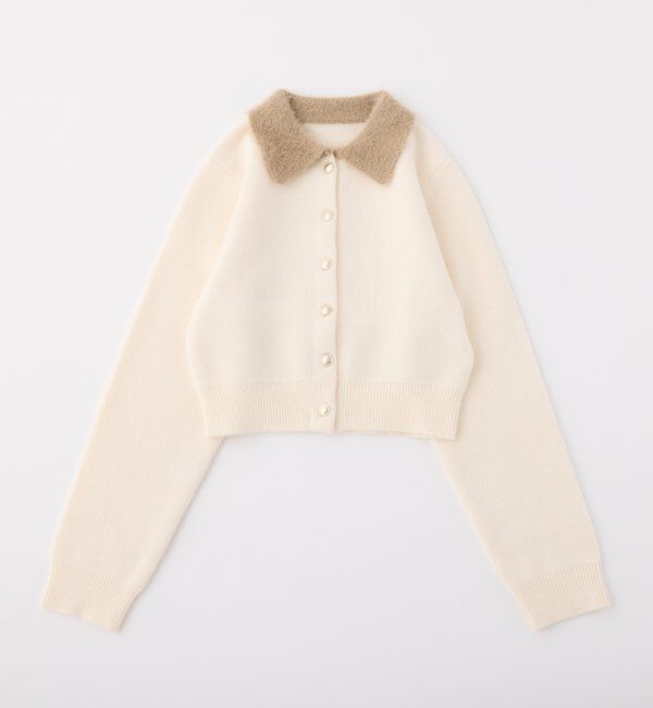  「シャギー襟配色ポロニット」|ニット・セーター|