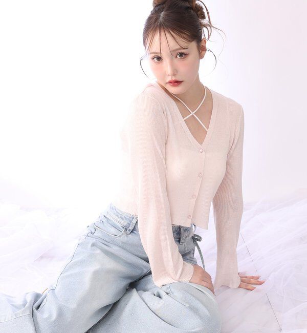  「シアーラメカーディガン」|ニット・セーター|