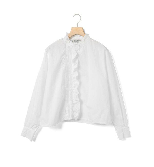 MidiUmi「MidiUmi フロントフリルレースシャツ」|シャツ・ブラウス|