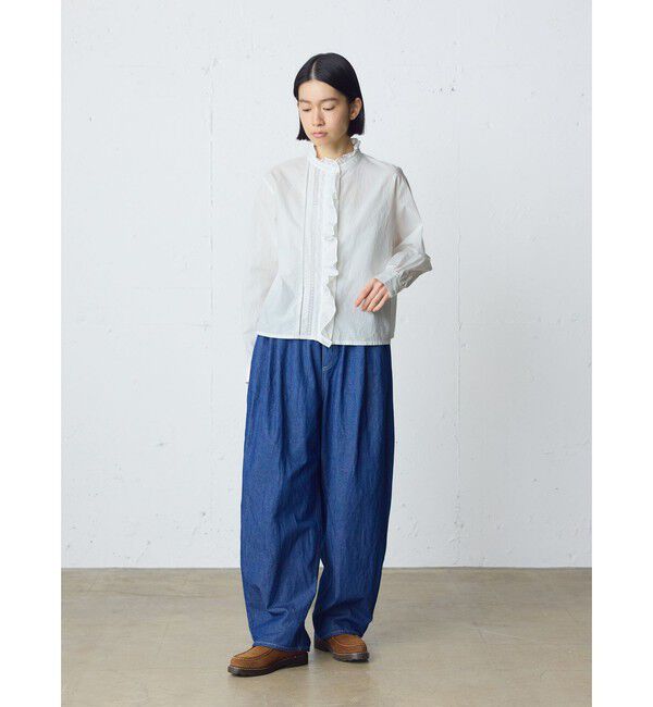 MidiUmi「MidiUmi フロントフリルレースシャツ」|シャツ・ブラウス|