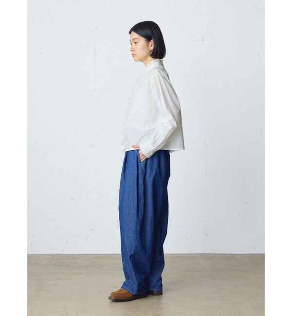 MidiUmi「MidiUmi フロントフリルレースシャツ」|シャツ・ブラウス|