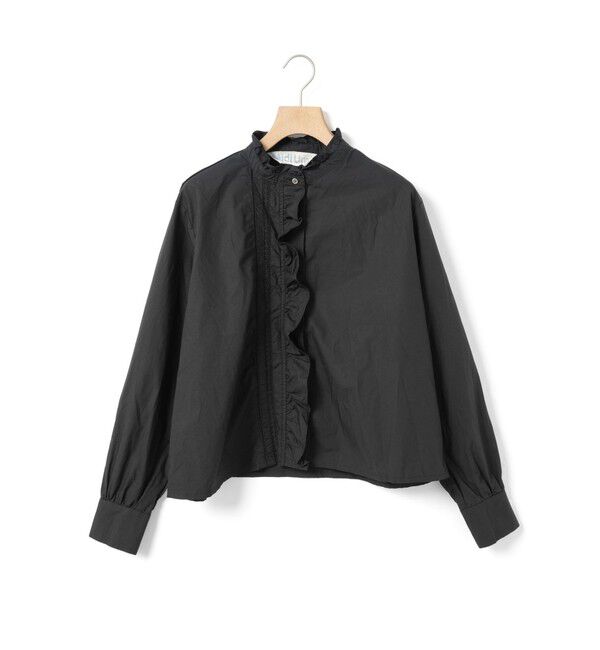 MidiUmi「MidiUmi フロントフリルレースシャツ」|シャツ・ブラウス|ブラック