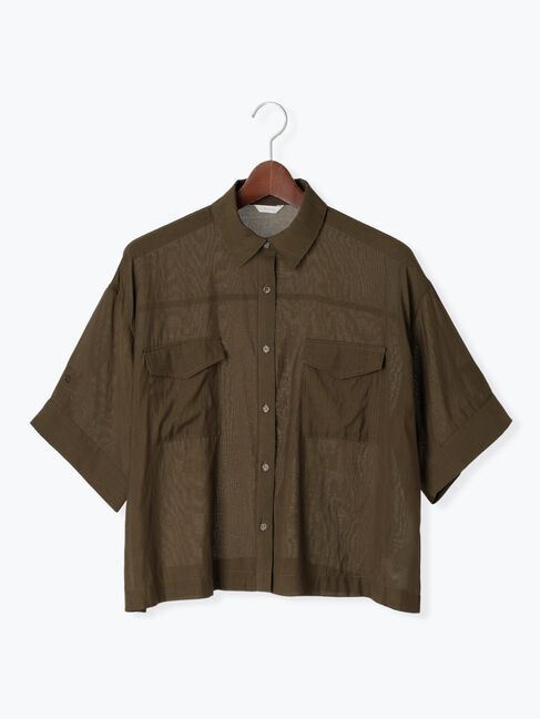 Te chichi「ハーフスリーブWポケットシアーシャツ」|シャツ・ブラウス|