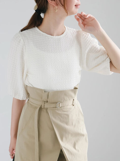 Te chichi「ジャガードボリュームスリーブプルオーバー」|Tシャツ・カットソー|