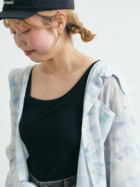 SM2「ランダムリブカップ付アシメキャミソール」|キャミソール|ブラック