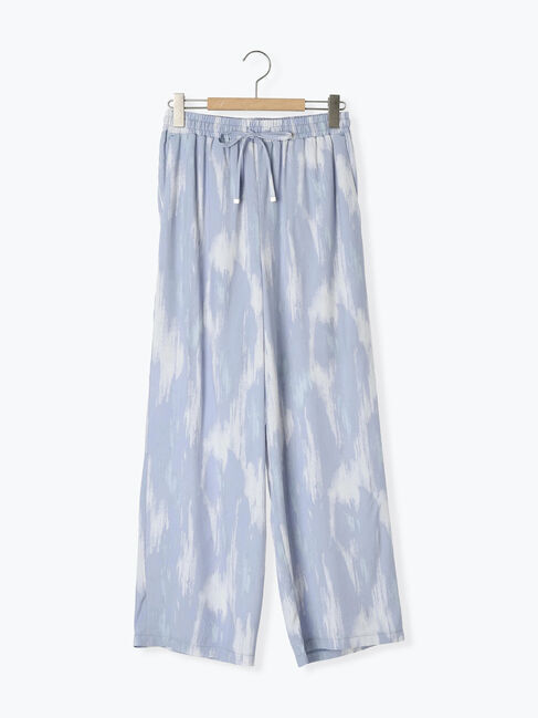 Samansa Mos2 blue「【接触冷感】水彩柄イージーパンツ」|その他|
