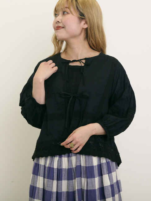 Samansa Mos2「パッチワークレースブラウス」|シャツ・ブラウス|