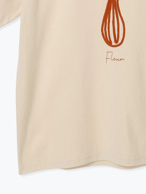 Samansa Mos2「花瓶柄コード刺繍Tシャツ」|Tシャツ・カットソー|