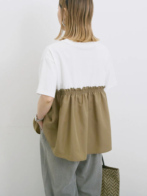 Samansa Mos2 blue「アソートドッキングプルオーバー」|Tシャツ・カットソー|