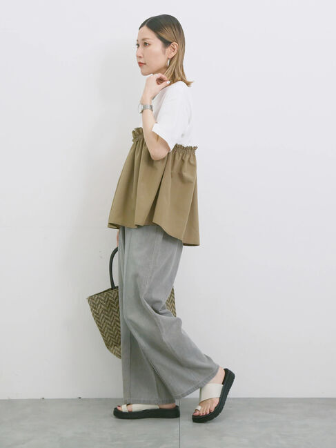 Samansa Mos2 blue「アソートドッキングプルオーバー」|Tシャツ・カットソー|