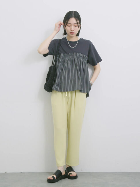 Samansa Mos2 blue「アソートドッキングプルオーバー」|Tシャツ・カットソー|