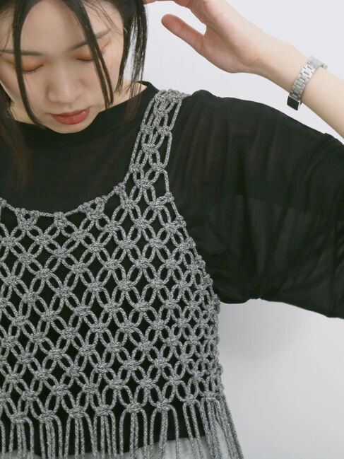 Samansa Mos2 blue「◎シアープルオーバー」|Tシャツ・カットソー|