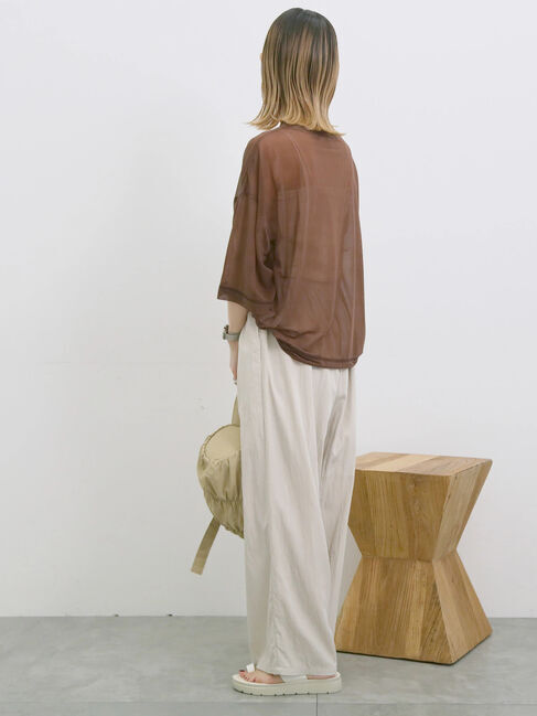 Samansa Mos2 blue「◎シアープルオーバー」|Tシャツ・カットソー|