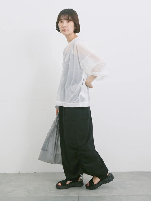 Samansa Mos2 blue「◎シアープルオーバー」|Tシャツ・カットソー|