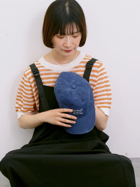 Samansa Mos2 blue「◎ボーダーニットプルオーバー」|ニット・セーター|