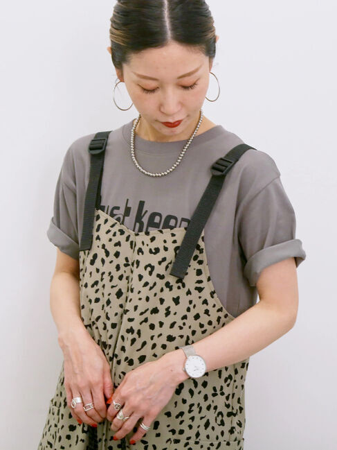 Samansa Mos2 blue「【接触冷感】ロゴプリントTシャツ」|Tシャツ・カットソー|