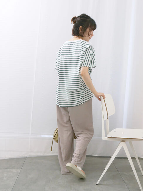 Samansa Mos2 blue「【USAコットン】アソートフレンチスリーブTシャツ」|Tシャツ・カットソー|