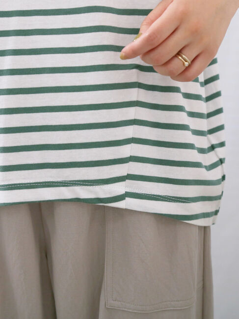 Samansa Mos2 blue「【USAコットン】アソートフレンチスリーブTシャツ」|Tシャツ・カットソー|