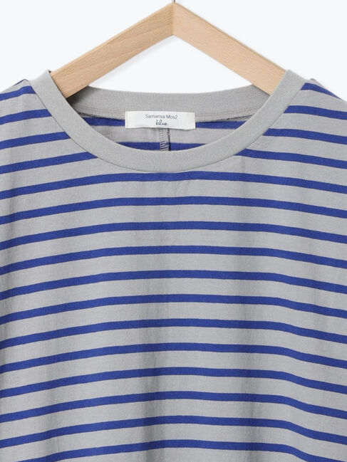 Samansa Mos2 blue「【USAコットン】アソートフレンチスリーブTシャツ」|Tシャツ・カットソー|
