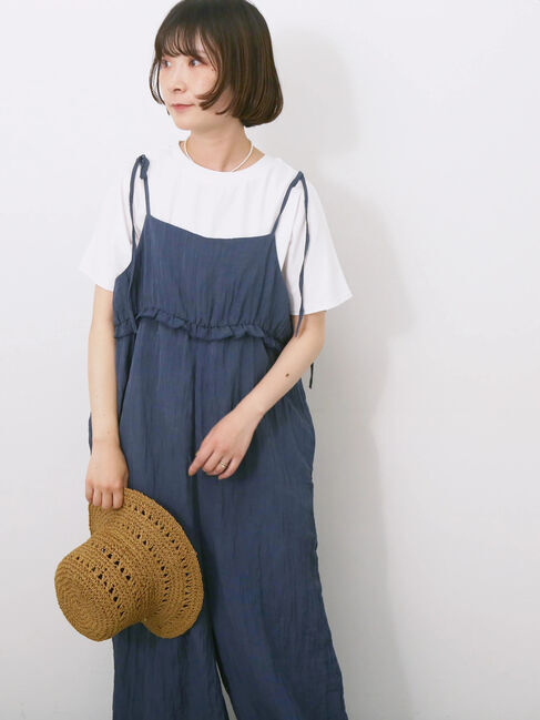 Samansa Mos2 blue「【USAコットン】アソートフレンチスリーブTシャツ」|Tシャツ・カットソー|