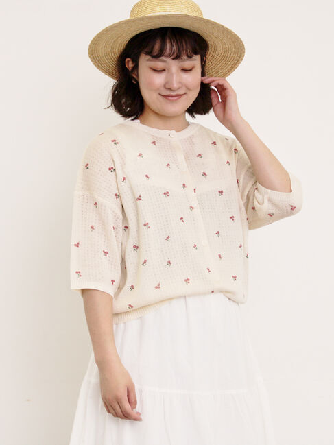 Samansa Mos2「小花柄プリントカーディガン」|カーディガン|