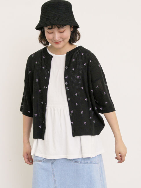 Samansa Mos2「小花柄プリントカーディガン」|カーディガン|