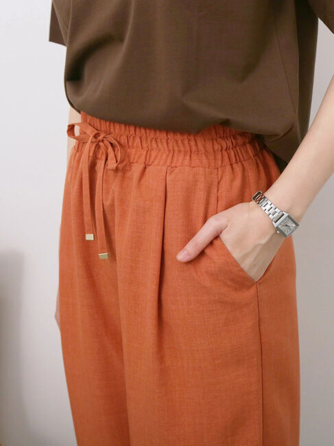 Samansa Mos2 blue「リネンタッチイージーパンツ」|その他|