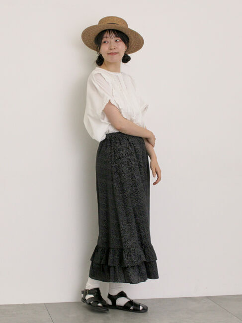 Samansa Mos2「柄アソート裾ティアードスカート」|スカート|