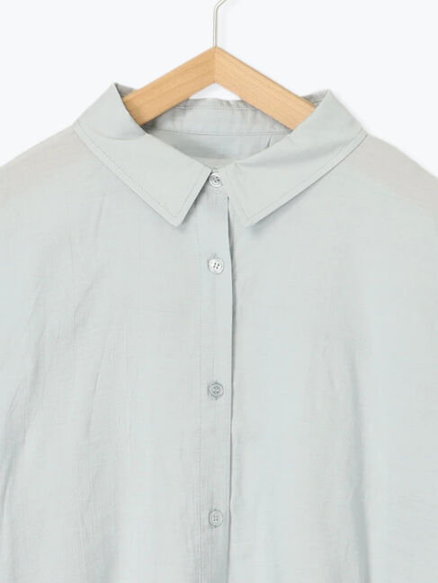 Samansa Mos2 blue「フレアギャザーブラウス」|シャツ・ブラウス|