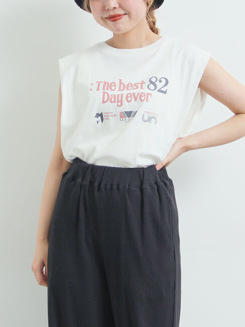 SM2「肩タックロゴプリントノースリーブ」|Tシャツ・カットソー|オフホワイト