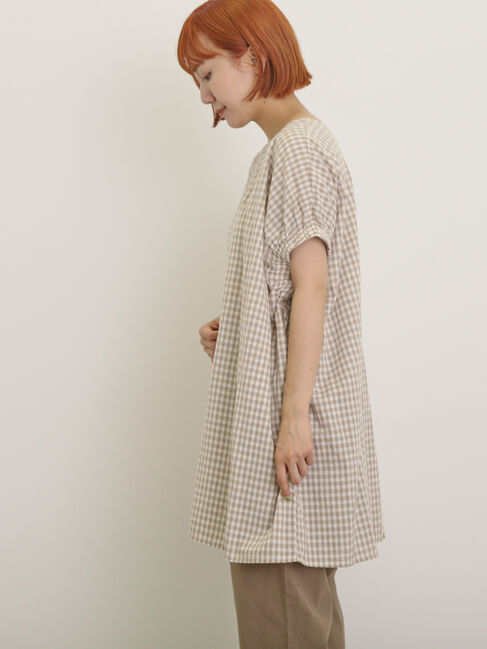 Samansa Mos2「袖口ギャザー前後2WAYチュニック」|シャツ・ブラウス|