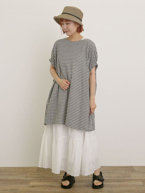 Samansa Mos2「袖口ギャザー前後2WAYチュニック」|シャツ・ブラウス|