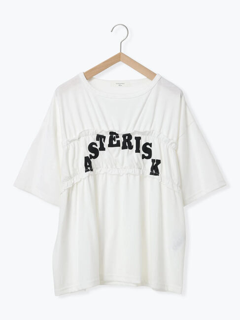 Samansa Mos2 blue「◎【接触冷感】シャーリングドッキングTシャツ」|Tシャツ・カットソー|