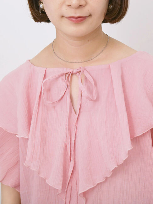 Samansa Mos2 blue「◎フリルブラウス」|シャツ・ブラウス|