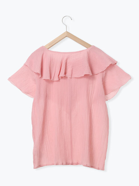 Samansa Mos2 blue「◎フリルブラウス」|シャツ・ブラウス|