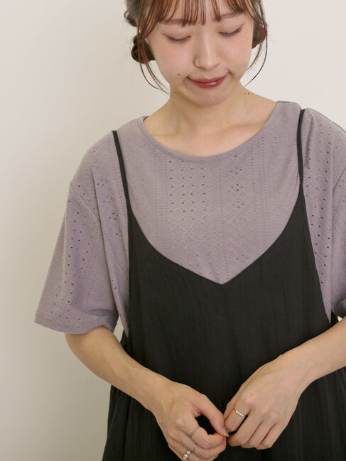 Samansa Mos2「アイレット切替フリルカットソー」|Tシャツ・カットソー|