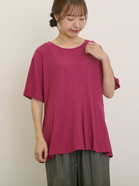 Samansa Mos2「アイレット切替フリルカットソー」|Tシャツ・カットソー|