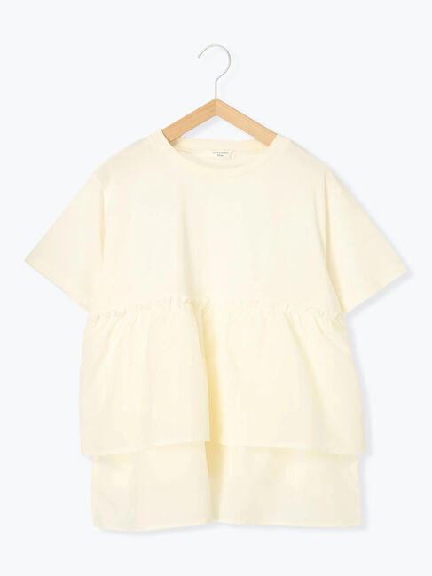 Samansa Mos2 blue「【接触冷感】ドッキングティアードプルオーバー」|Tシャツ・カットソー|