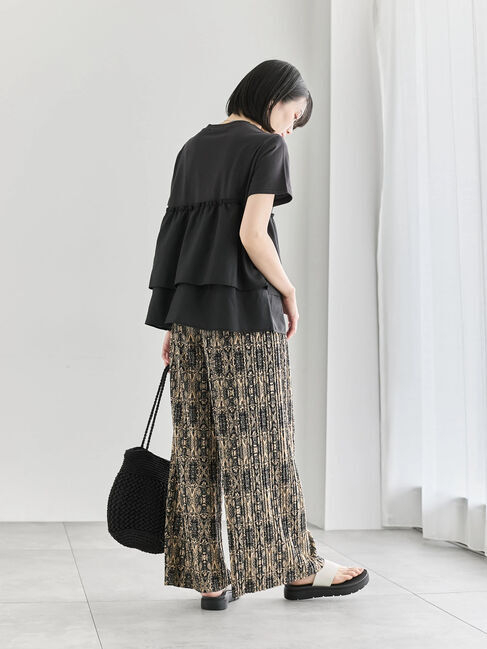 Samansa Mos2 blue「【接触冷感】ドッキングティアードプルオーバー」|Tシャツ・カットソー|