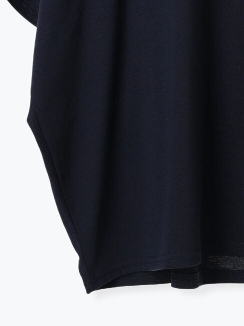 Samansa Mos2 blue「【接触冷感】ドルマンギャザー刺繍Tシャツ」|Tシャツ・カットソー|