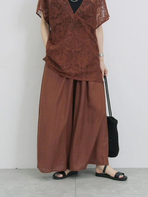 Samansa Mos2 blue「楊柳ガウチョパンツ」|その他|