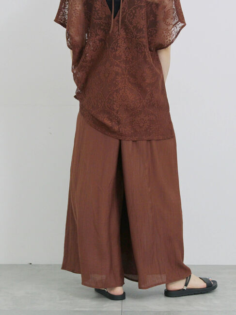 Samansa Mos2 blue「楊柳ガウチョパンツ」|その他|