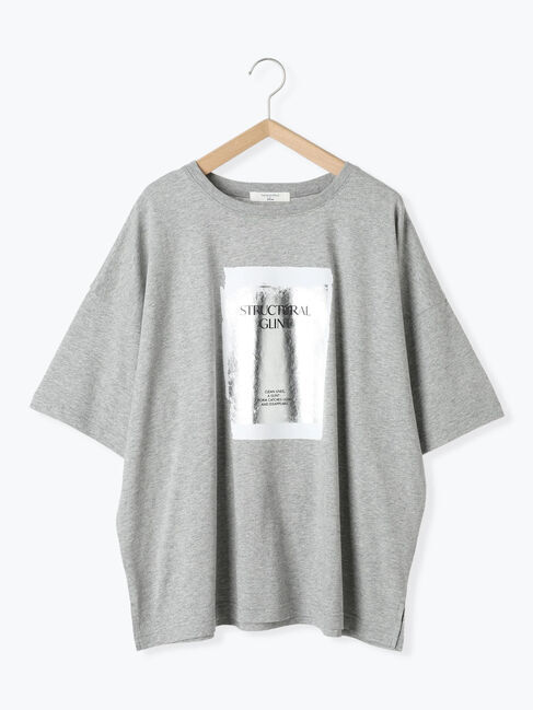 Samansa Mos2 blue「◎箔プリントTシャツ」|Tシャツ・カットソー|