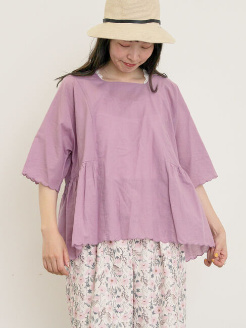 Samansa Mos2「◎裾スカラップブラウス」|シャツ・ブラウス|